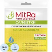 Салфетка хозяйственная цел MITRA Super Absorbent 15x15см, 3шт/уп /K5044 Салфетка хозяйственная цел MITRA Super Absorbent 15x15см, 3шт/уп /K5044