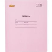 Тетрадь школьная А5,24л,клетка,скреп. №1 School Отличник Розовый 10шт/уп