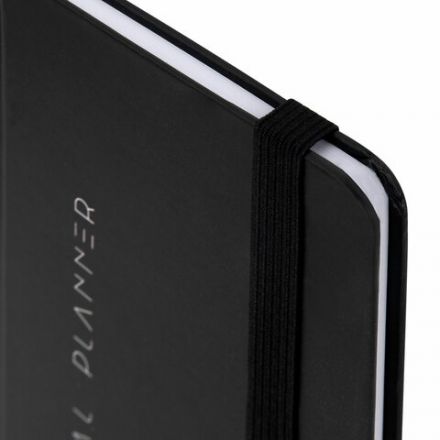 Еженедельник недатированный с резинкой 171х93 мм, BRAUBERG, твердый, 64 л., "Minimal", черный, 116309