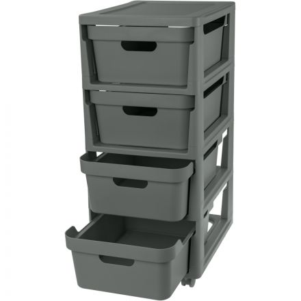 Комод BP_на колесах LUXE, 4 ящика, 300х385х690 мм (серый)