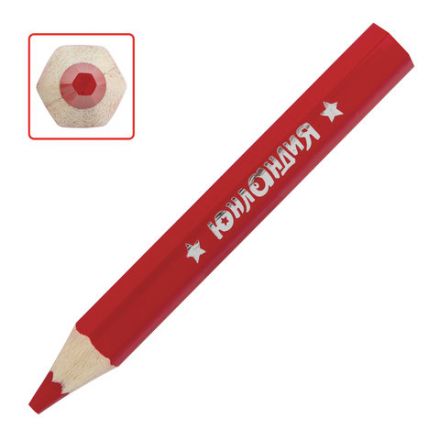 Карандаши цветные утолщенные ЮНЛАНДИЯ "МАЛЫШИ-КАРАНДАШИ", 6 цветов, укороченные, шестигранные, грифель 5 мм, натуральное дерево, 181375