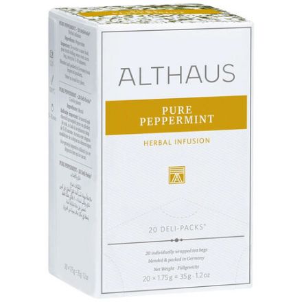 Чай ALTHAUS "Pure Peppermint" травяной, 20 пакетиков в конвертах по 1,75 г, ГЕРМАНИЯ, TALTHB-DP0037
