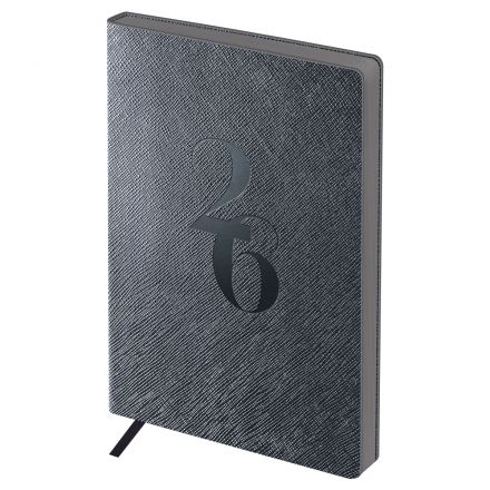 Ежедневник датированный 2026г., А6+, 176л., мягкий переплет, кожзам, BG "Shine. Iron", серый, цветной срез