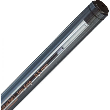 Ручка шариковая одноразовая Attache Glide Trio Grip черная (толщина линии 0.5 мм)