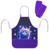 Фартук с нарукавниками для уроков труда BRAUBERG KIDS, 2 кармана, регулировка по росту, 46x54 см, "Curious cat", 273638