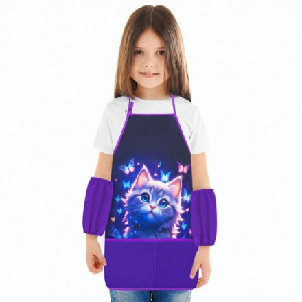 Фартук с нарукавниками для уроков труда BRAUBERG KIDS, 2 кармана, регулировка по росту, 46x54 см, "Curious cat", 273638 Фартук с нарукавниками для уроков труда BRAUBERG KIDS, 2 кармана, регулировка по росту, 46x54 см, "Curious cat", 273638