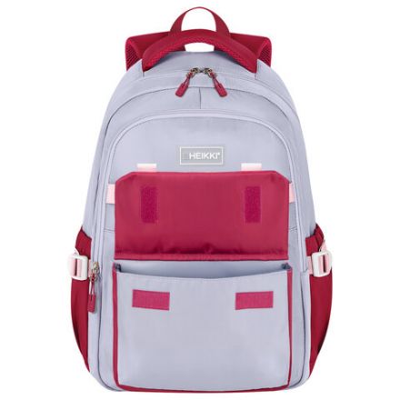 Рюкзак HEIKKI GOODLY (ХЕЙКИ) универсальный, 2 отделения, отделение для ноутбука, серый/красный, 46x33x18 см, 273869