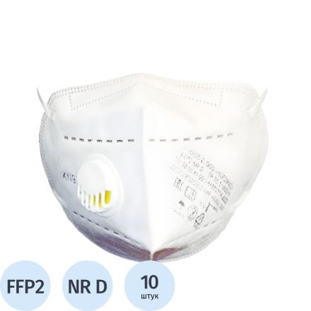 Респиратор (полумаска) с кл FFP2 12ПДК, Р-КН95-2-01, 10шт/уп