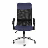 Кресло МС-040 Директ Лайт В хром Ср Moderno 07/Е11-к/Moderno 07 (черный/синий)