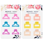 Крабы для волос НАБОР 6 шт., 2,5 см, soft touch, АССОРТИ, MONTE VITA (МОНТЕ ВИТА), 457029