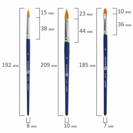 Кисти художественные набор 12 шт. в пенале, синтетика, BRAUBERG ART DEBUT, 201042