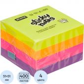 Стикеры Attache Selection куб 51х51, неон-3 4 цвета 400 л Стикеры Attache Selection куб 51х51, неон-3 4 цвета 400 л