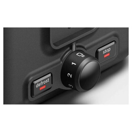 Тостер BOSCH TAT3P423, 970 Вт, 2 тоста, 5 режимов, металл, черный
