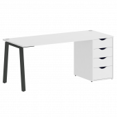 Home Office Стол письменный VR.SP-3-178.4.A Белый бриллиант/Антрацит металл 1780*720*750