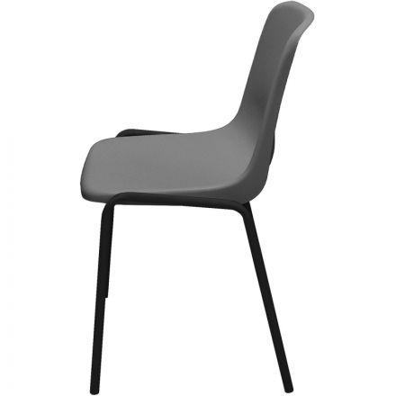 Стул GL_Стрит ЭМАЛЬ ЧЕРНЫЙ МУАР, пластик серый