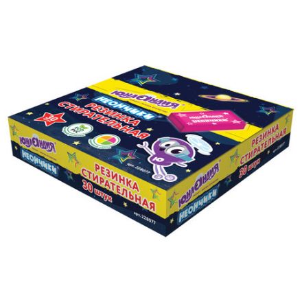 Ластик ЮНЛАНДИЯ "НЕОНЧИКИ", 38х24х12 мм, цвет ассорти, экологичный ПВХ, 228077