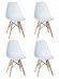 Набор 4 шт Стул обеденный DOBRIN DSW, ножки светлый бук, цвет белый (W-02)