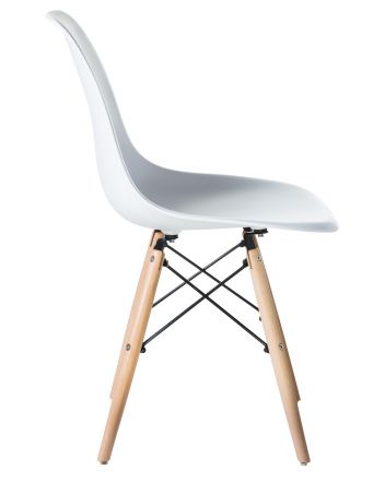 Набор 4 шт Стул обеденный DOBRIN DSW, ножки светлый бук, цвет белый (W-02)