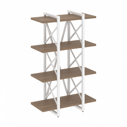 Loft Стеллаж на регулируемых опорах-4 полки VR.L-MST.O-4.4V Дуб аризона/Белый металл 800*400*1280