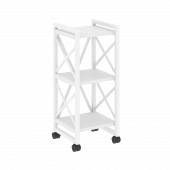Loft Стеллаж на колесных опорах-3 полки VR.L-MST.K-3.4 Белый бриллиант/Белый металл 400*400*968