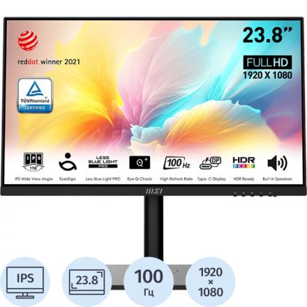 Монитор MSI LCD (9S6-3PA59H-095) 23.8''/FHD/IPS/75Hz/250cd/5ms/HDMI Монитор MSI LCD (9S6-3PA59H-095) 23.8''/FHD/IPS/75Hz/250cd/5ms/HDMI