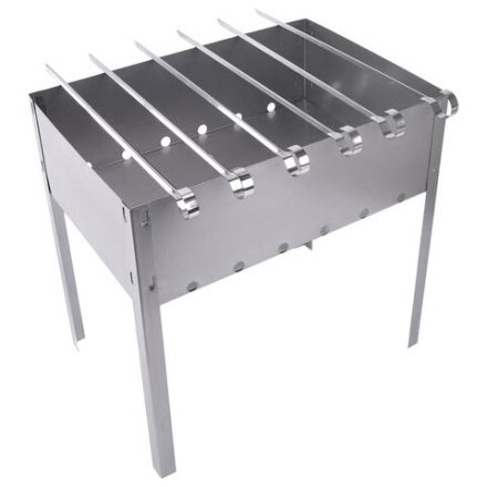 Мангал сборный размер 350х240х350 мм + 6 шампуров в плёнке длина 330 мм, в плёнке, 701724