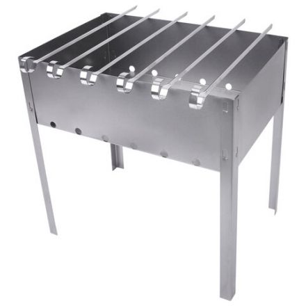 Мангал сборный размер 350х240х350 мм + 6 шампуров в плёнке длина 330 мм, в плёнке, 701724