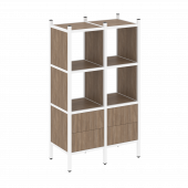 Loft Прямой стеллаж наборный VR.L-03 Дуб аризона/Белый металл 862*446*1458 Loft Прямой стеллаж наборный VR.L-03 Дуб аризона/Белый металл 862*446*1458