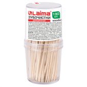 Зубочистки деревянные LAIMA, КОМПЛЕКТ 190 штук, в диспенсере, 604770