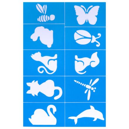 Аквагрим для лица и тела, 12 цветов (6 классических + 3 неон + 3 метал), 10 трафаретов, FUNSTER (ФАНСТЕР), 192575