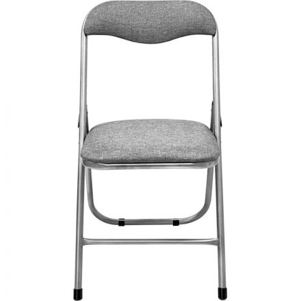 Стул складной каркас серебро , ткань серый РС 04