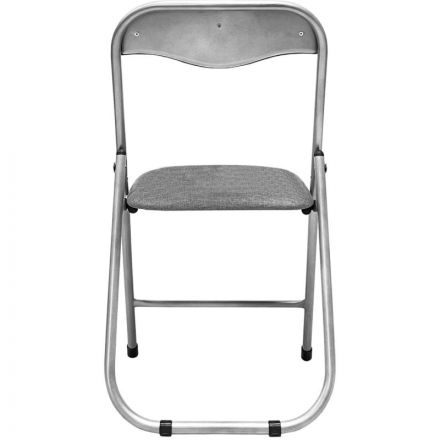 Стул складной каркас серебро , ткань серый РС 04
