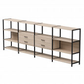 Набор стеллажных систем №4 Everprof EVO 3245x385x1120 Дуб Соната/Черный