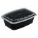 Контейнер одноразовый 1000 мл, С КРЫШКОЙ, 211х146 мм, черный/прозрачный, ПП, ВЗЛП, 1266Ч