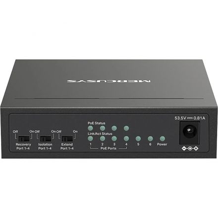 Коммутатор Mercusys MS106LP (L2) 6x100Мбит/с 4PoE+ 40W неуправляемый