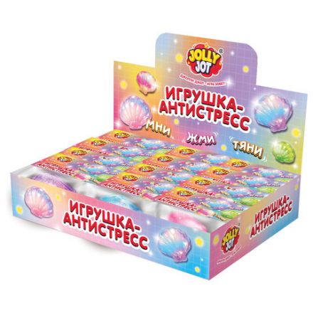 Игрушка-антистресс "РАКОВИНА", 8 см, ассорти 4 цвета, дисплей, JOLLY JOT (ДЖОЛЛИ ДЖОТ), 665814