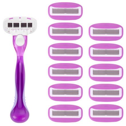 Бритвенный станок многоразовый женский, 5 лезвий, 12 кассет, плавающая головка, X-ONE, 700021