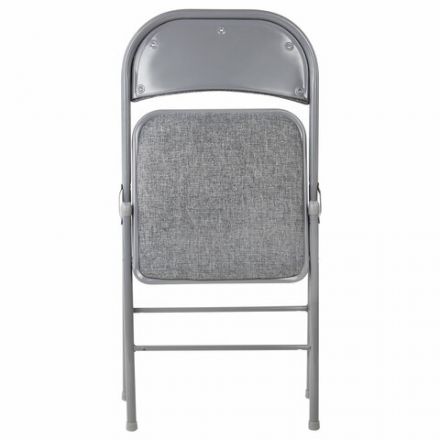Стул складной BRABIX "Golf Plus CF-003 КОМФОРТ", серый каркас, серая ткань, 532890