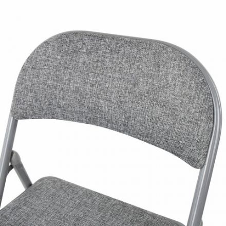 Стул складной BRABIX "Golf Plus CF-003 КОМФОРТ", серый каркас, серая ткань, 532890