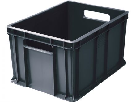 Ящик 400х300х230 сплошной, с ручками  серый