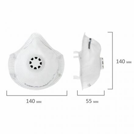 Респиратор противоаэрозольный, средний класс защиты FFP2, с клапаном, формованный, ИСТОК, 892597