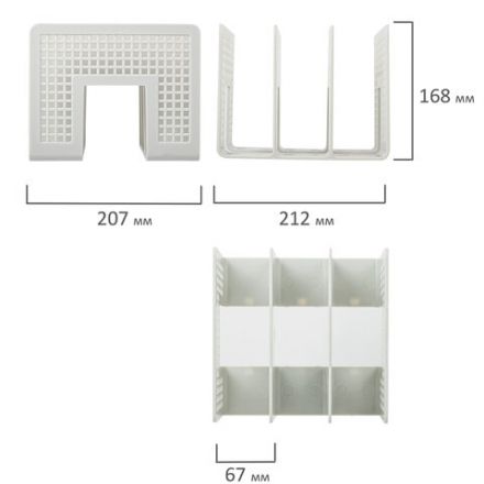 Лоток-сортер для бумаг BRAUBERG "Office-Expert", 3 отделения, 207х212х168 мм, сетчатый серый, 238022 Лоток-сортер для бумаг BRAUBERG "Office-Expert", 3 отделения, 207х212х168 мм, сетчатый серый, 238022