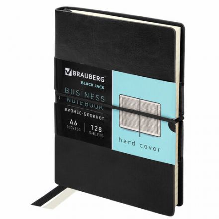 Блокнот МАЛЫЙ ФОРМАТ (100х150 мм) А6, BRAUBERG "Black Jack", 128 л., гладкий кожзам, резинка, клетка, черный, 125243 Блокнот МАЛЫЙ ФОРМАТ (100х150 мм) А6, BRAUBERG "Black Jack", 128 л., гладкий кожзам, резинка, клетка, черный, 125243