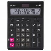 Калькулятор настольный CASIO GR-12-W (209х155 мм), 12 разрядов, двойное питание, черный, европодвес, GR-12-W-EP Калькулятор настольный CASIO GR-12-W (209х155 мм), 12 разрядов, двойное питание, черный, европодвес, GR-12-W-EP