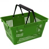 Корзина покупательская ИД пластик с 2-мя ручками на 22 л (5 шт/уп) зеленая
