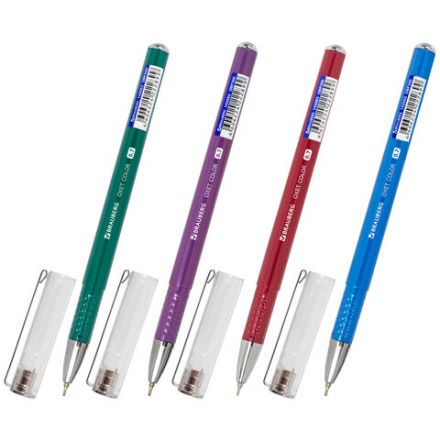 Ручка шариковая масляная BRAUBERG "ONE MOMENT COLOR", СИНЯЯ, корпус ассорти, В ДИСПЛЕЕ, игольчатый узел 0,7 мм, линия письма 0,35 мм, 143003