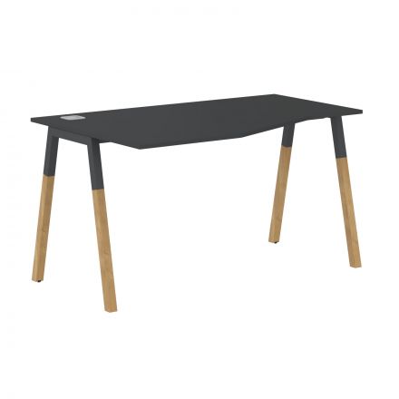 Стол FCT 1367(L) Черный графит/Черный графит-Бук 1380х900(670)х733 FORTA