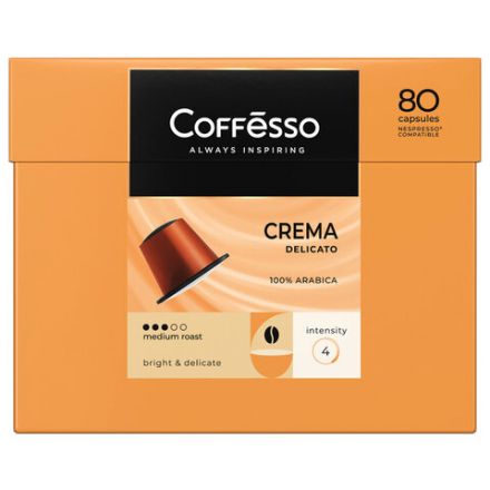 Кофе в капсулах 80 порций для Nespresso, COFFESSO "Crema Delicato", арабика 100%, 101737 Кофе в капсулах 80 порций для Nespresso, COFFESSO "Crema Delicato", арабика 100%, 101737