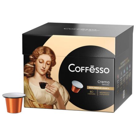 Кофе в капсулах 80 порций для Nespresso, COFFESSO "Crema Delicato", арабика 100%, 101737 Кофе в капсулах 80 порций для Nespresso, COFFESSO "Crema Delicato", арабика 100%, 101737