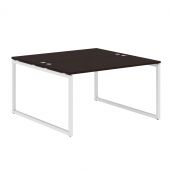 Стол 2-х местный XQWST 1414 Легно темный/Белый 1400х1406х750